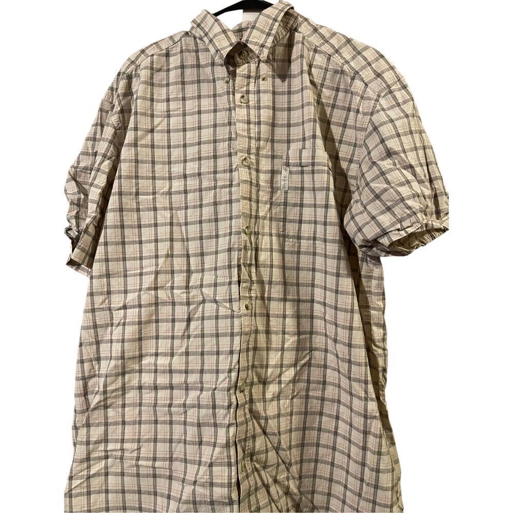 Columbia Men's Cream Short Sleeve Button Down Shirt Size XL